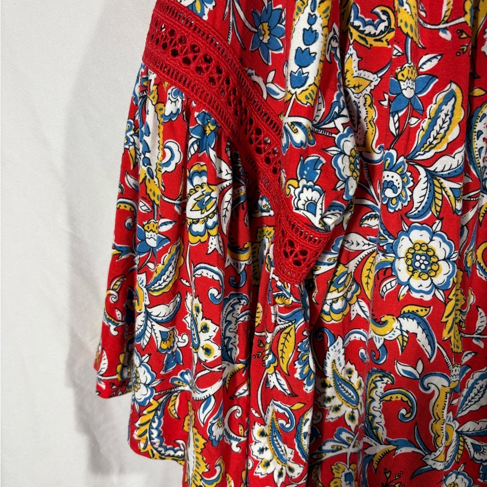 Ruby Rd. Red and Blue Floral Blouse - Picture 4 of 8